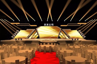 3d stage design, 3d rendering, event planning, exhibition, wedding event