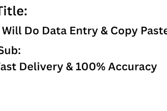 do data entry, copy paste and web research