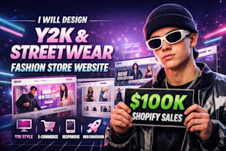 design y2k website streetwear website fashion store for clothing website