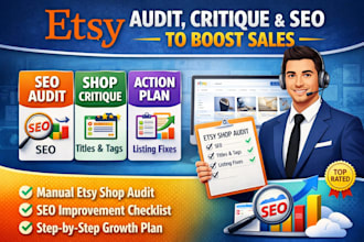 do an etsy shop audit, critique and SEO to boost sales