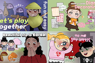 draw a cute illustrated youtube thumbnail