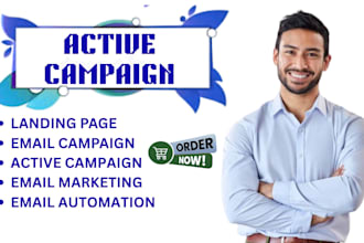 set up active campaign email automation, landing page and campaigns