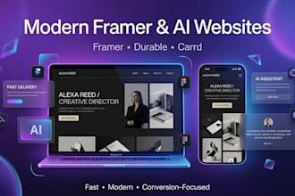 design a framer website ai website durable carrd