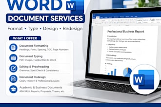 type, format and redesign microsoft word documents