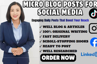 write unique micro blog posts for daily social content