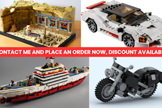 design 3d lego set, lego moc, lego technic, lego easter model with instructions
