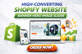 design high converting shopify banner hero image slider website header design