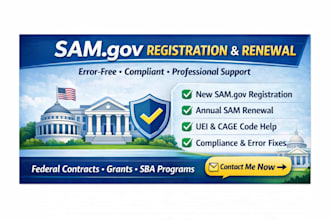 do error free sam gov registration, renewal, uei and cage support