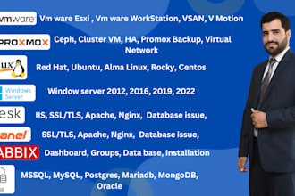 manage web hosting setup, whm cpanel, plesk, linux , wordpress, email services