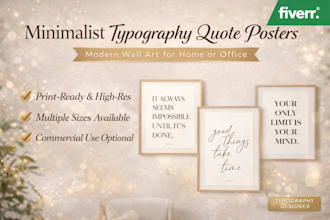 design minimalist typography quote posters for wall art