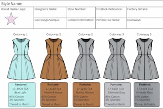 make apparel tech pack with measurement and bom