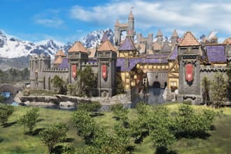 build 3d game environment, fantasy game level design, open world map in ue5