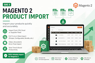 import products to magento 2 from csv, excel or supplier feed