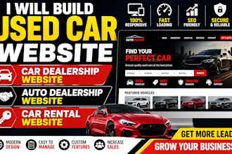 build used car website car dealership website auto dealership car rental website