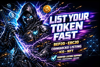 list your coin or token, bep20, erc20, smart contract on coingecko , ico, nft