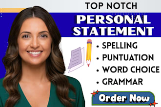 proofread and improve personal statement, sop, resume, MBA, college application
