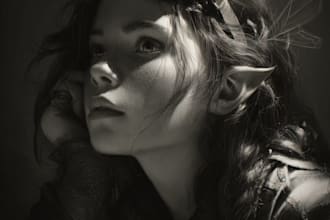 do a fantasy portrait in traditional and digital art