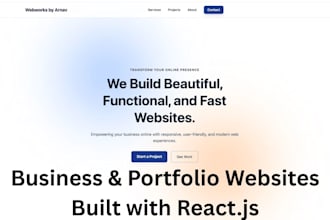 build a modern react landing page with clean UI