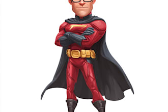 create a premium superhero caricature character