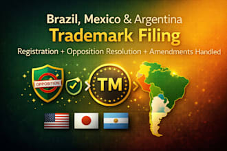 file trademark registration in brazil mexico argentina and resolve opposition