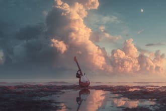 create a dreamy surreal or fantasy music cover