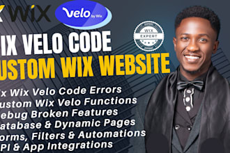 design custom features wix website with wix velo code, databases wix code