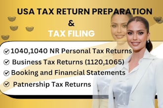 prepare and efile usa tax return for non resident,  form 5472, 1040nr 1065 1120