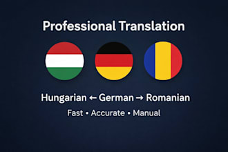 translate hungarian to german, romanian and vice versa