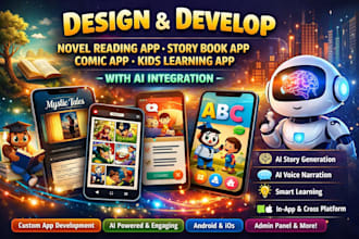 design and develop novel reading app story book app comic app kid learning app