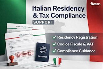 assist with italian residency, tax registration and compliance support