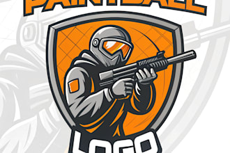 custom paintball logo design team and brand log