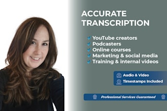 professionally transcribe audio or video with timestamps