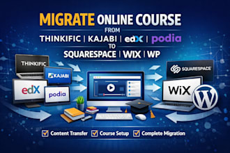 migrate online course website from kajabi thinkific podia edx to wordpress wix