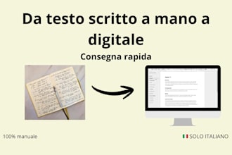 trascrivo manoscritti e appunti in italiano in file digitale word o PDF