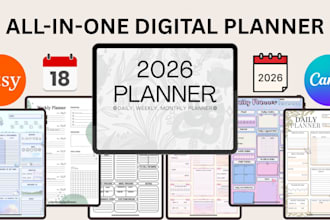 design etsy digital planner hyperlinked planner etsy digital products etsy SEO