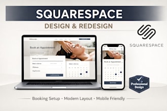 squarespace website design squarespace website redesign booking website design