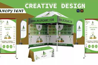 design canopy tents, banners, table covers, feather flag