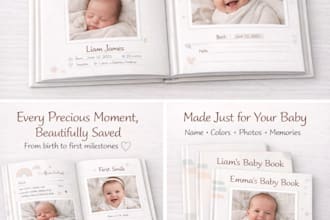 create a beautiful personalized baby memory book
