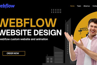 design webflow cms website, responsive webflow design,animations webflow website