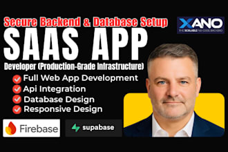setup supabase, firebase, xano backend for saas app mobile app development