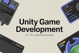 develop a unity 2d or fps game with smooth mechanics, clean code
