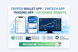 build crypto wallet app fintech app trading app exchange website