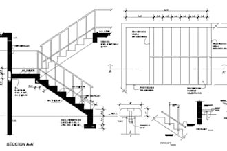 design custom staircase, handrail, and railing with 2d cad drawings