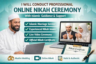 conduct professional online nikkah ceremony with islamic guidance