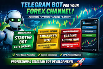 create professional telegram bot for your channel telegram forex promotion