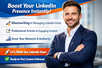 professionally ghostwrite and manage your linkedin posts and articles