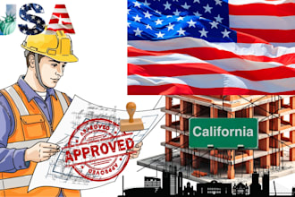 draw texas, california stamp, pe stamp, architectural plan for USA city permit