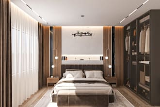remodel 3d master bedroom, interior layout, closet design, cgi apartment render