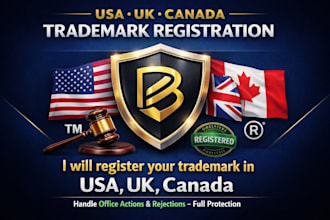 register trademark USA UK canada and handle office action and rejection