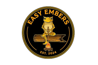 design horned marsupial frog starting fire stick logo